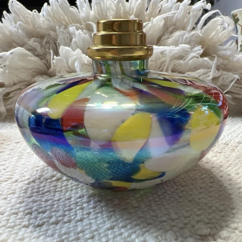Vintage Large Glass, Conical‎ Oil Lamp LA-TEE-DAI